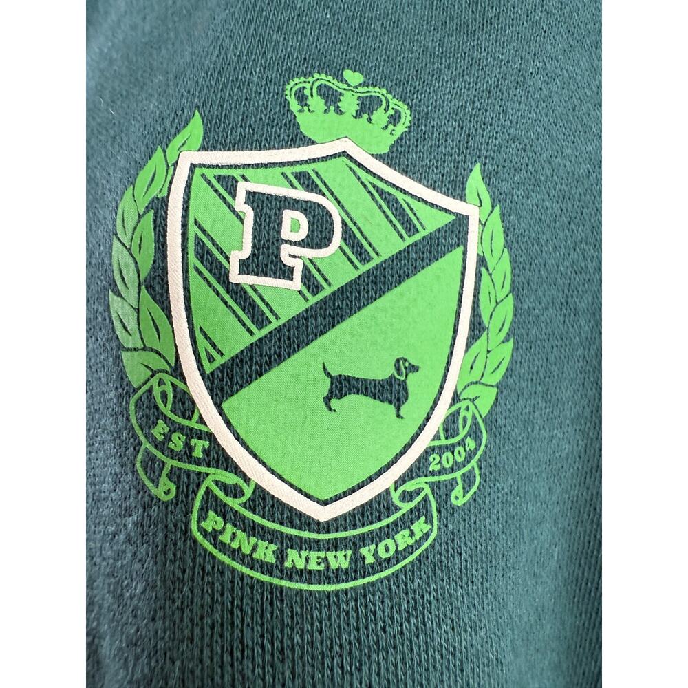 Victoria's Secret PINK Long Sleeve Full Zip Fleece Green Sweatshirt Size XXL - Picture 4 of 11